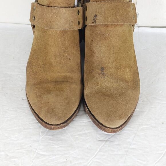 Frye Women's Ray Harness US 7M Brown Suede Back Zip Ankle Booties Boots - Picture 6 of 16